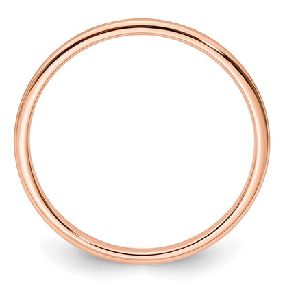 14K Roségold 1,2 mm Halbrund Satin Stapelring