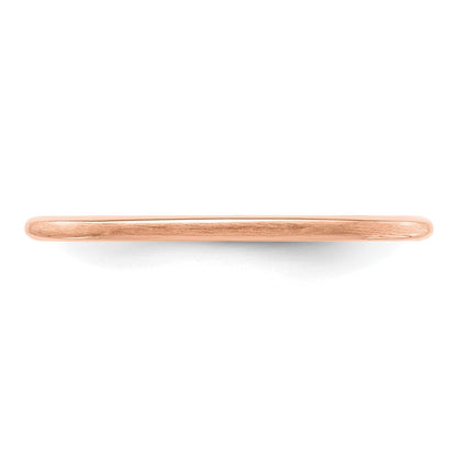14K Roségold 1,2 mm Halbrund Satin Stapelring