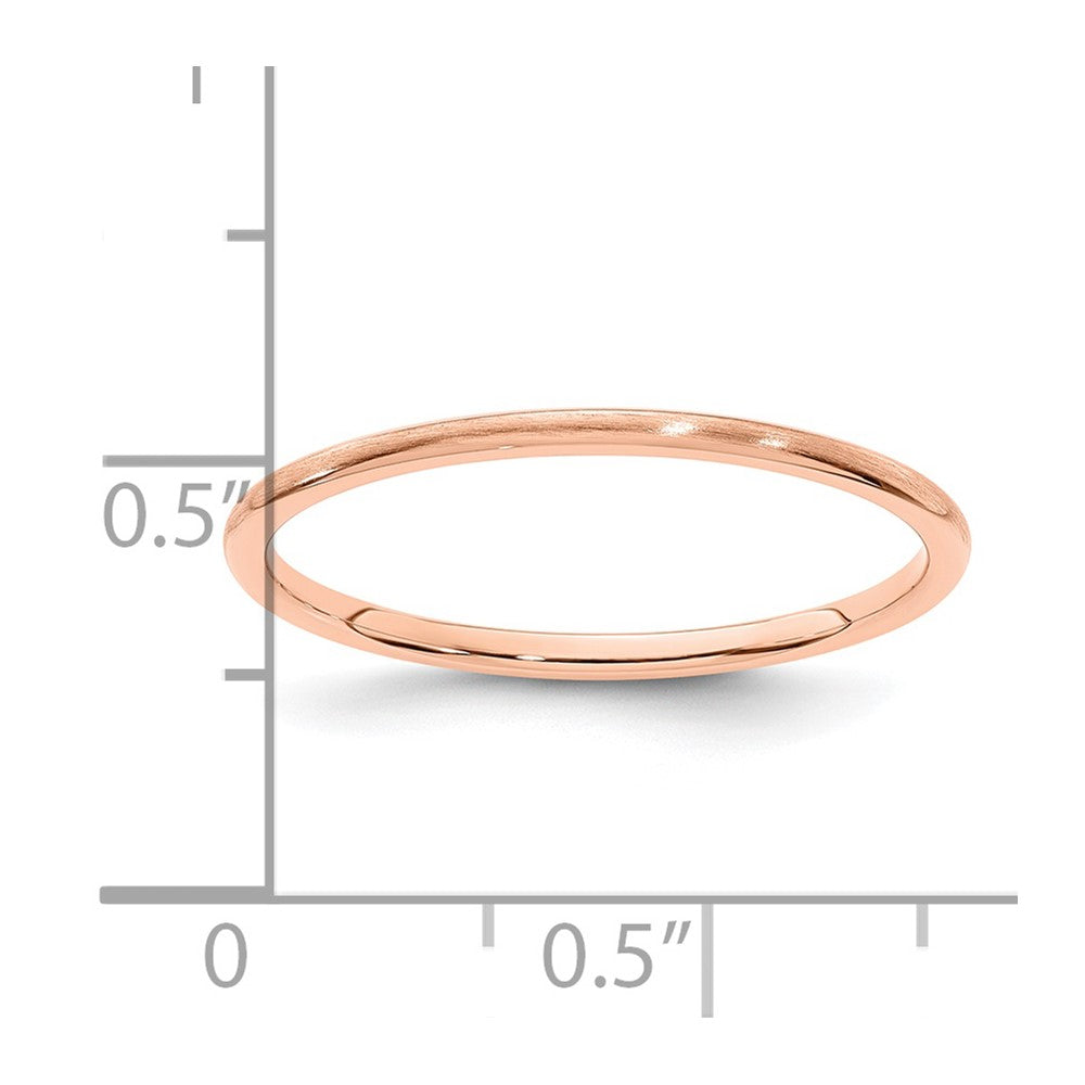 14K Roségold 1,2 mm Halbrund Satin Stapelring
