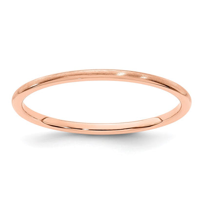 14K Roségold 1,2 mm Halbrund Satin Stapelring
