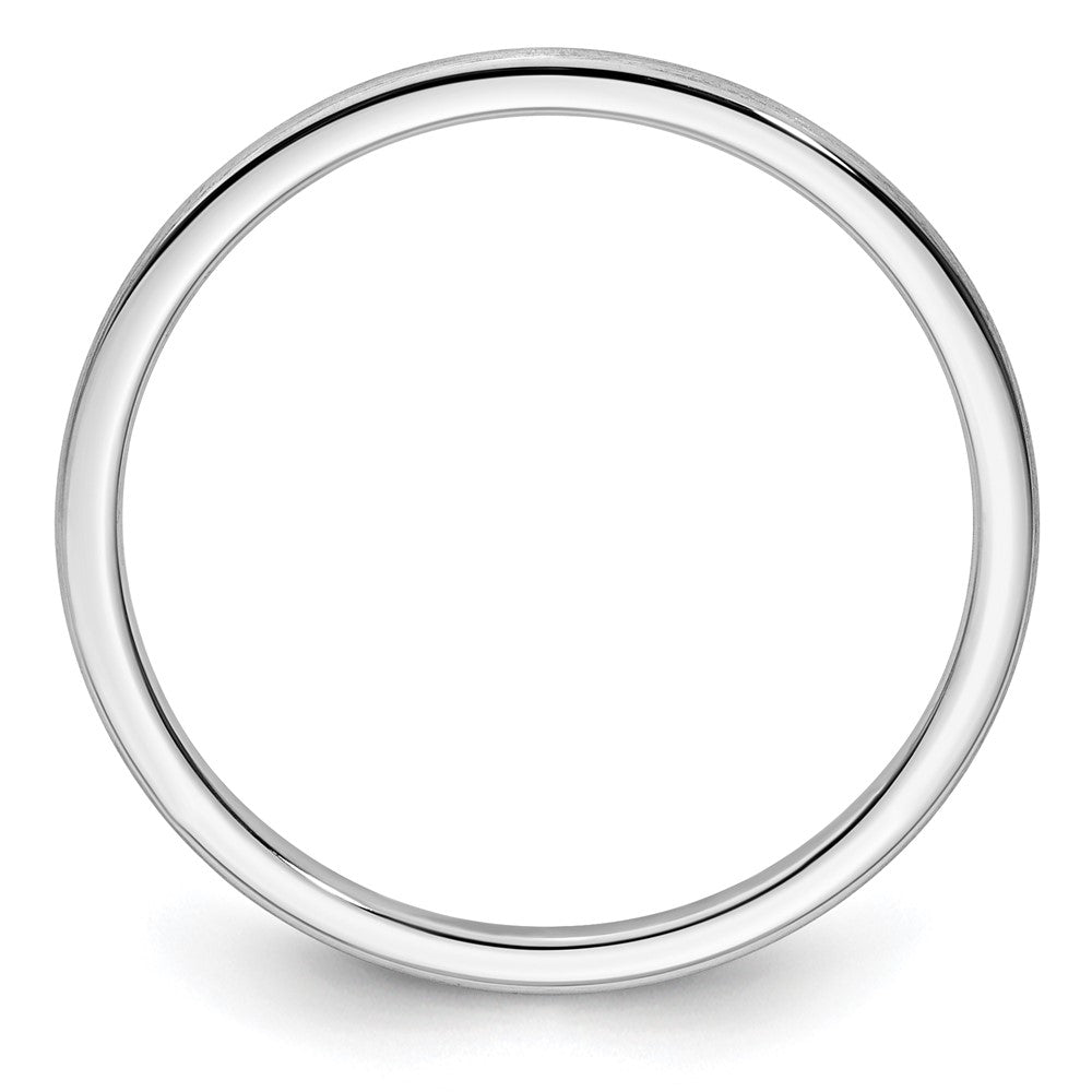 14K Weißgold 1,2 mm halbrunder stapelbarer Ring mit Satinfinish