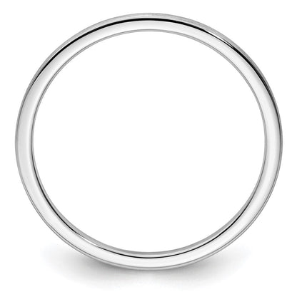 14K Weißgold 1,2 mm halbrunder stapelbarer Ring mit Satinfinish