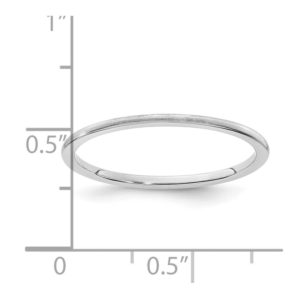 14K Weißgold 1,2 mm halbrunder stapelbarer Ring mit Satinfinish