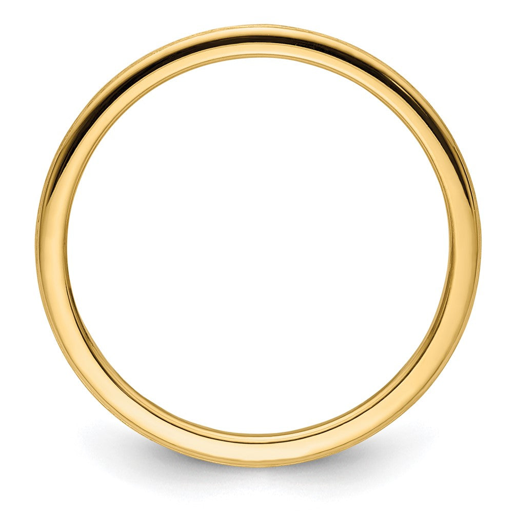 14K Gelbgold 1,2 mm halbrunder Ehering mit Satinfinish, stapelbar