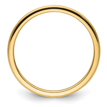 14K Gelbgold 1,2 mm halbrunder Ehering mit Satinfinish, stapelbar