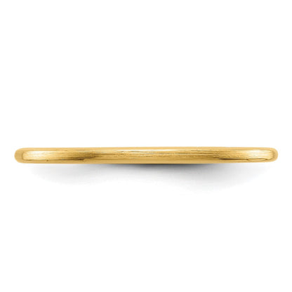 14K Gelbgold 1,2 mm halbrunder Ehering mit Satinfinish, stapelbar