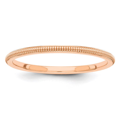 14K Roségold 1,5 mm Milgrain-Ring, stapelbar