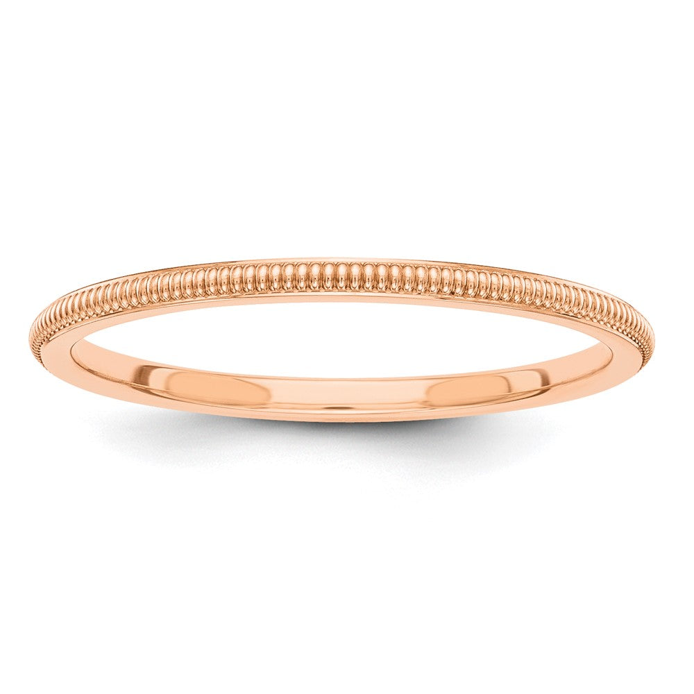 10K Roségold 1,5 mm Milgrain Stapelbarer Ehering