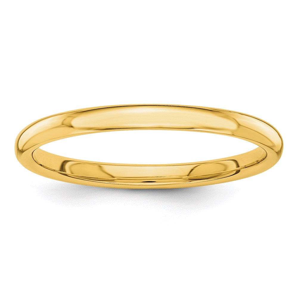 14K Gelbgold Poliert Stapelbarer Ring, 2 mm