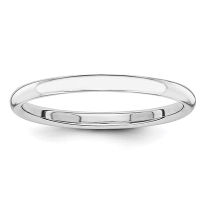 14K Weißgold Poliert 2mm Stapelring