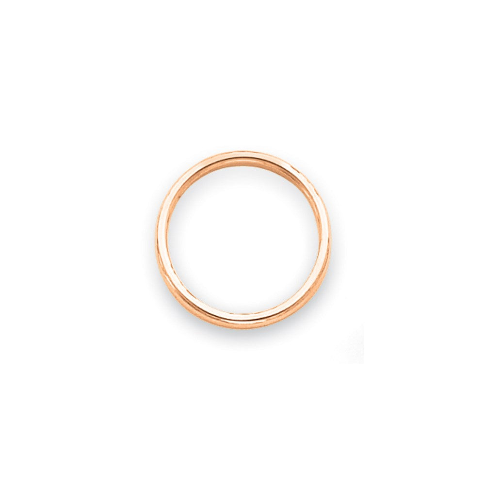 14K Roségold polierter stapelbarer Ring, 2 mm
