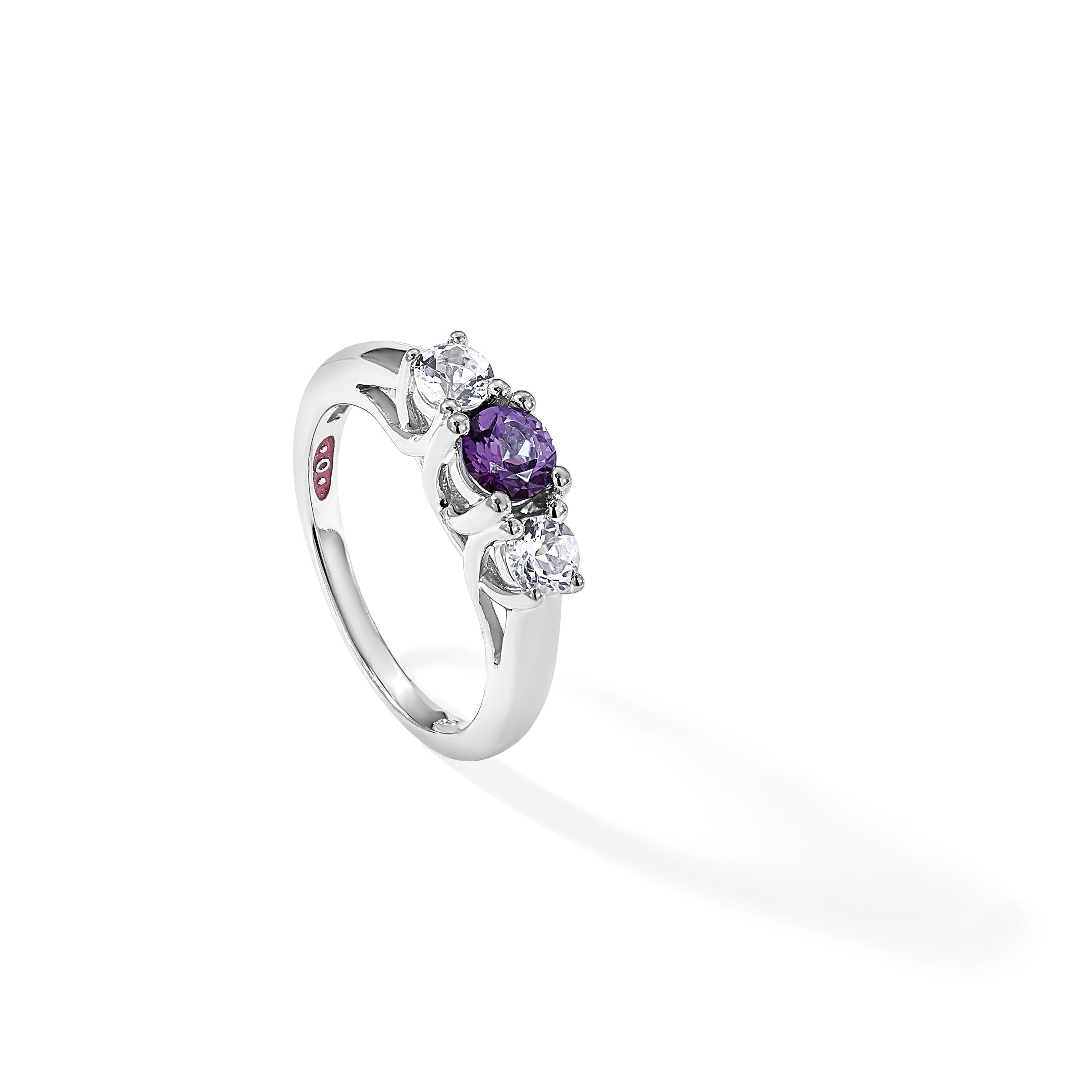 Sterlingsilber Survivor Kollektion Rhodiniert Klar und Lila Topas Pamela Ring
