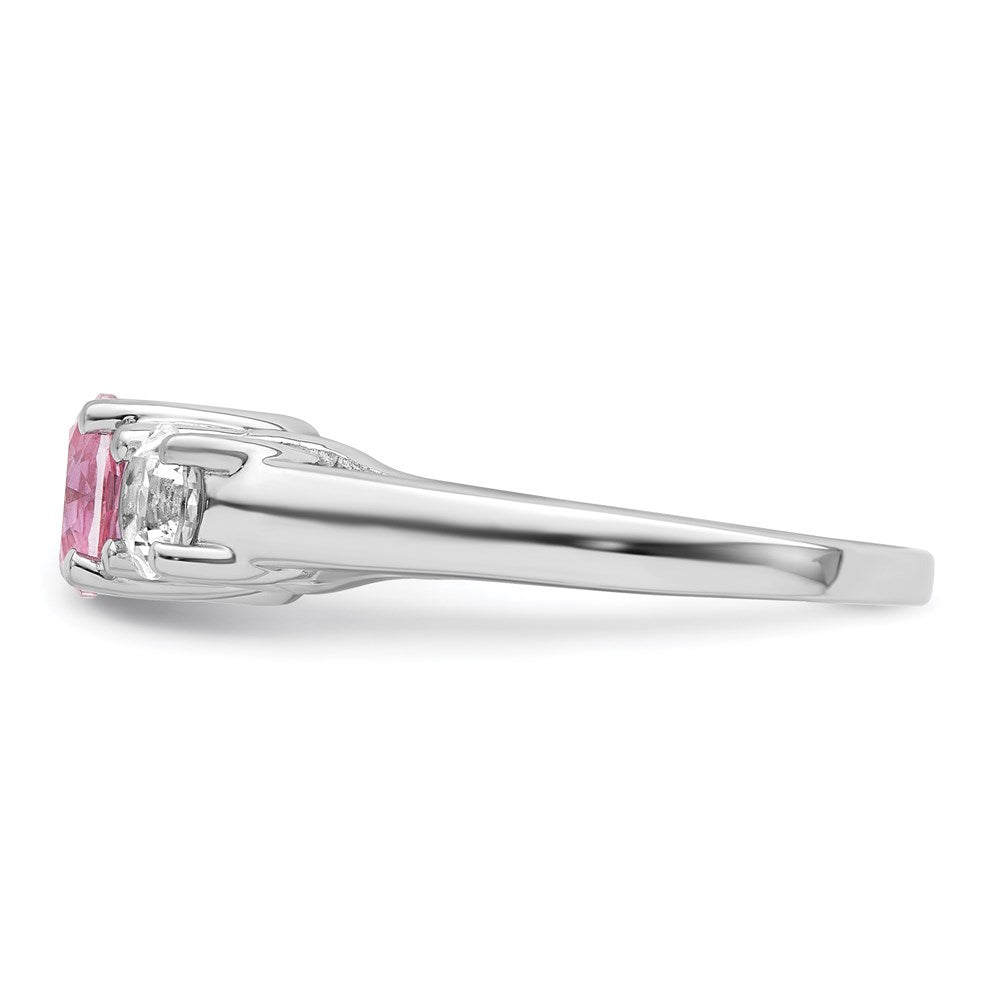 Sterlingsilber Survivor Kollektion Rhodiniert Klar Rosa Topas Pamela Ring (size 7 Nur)
