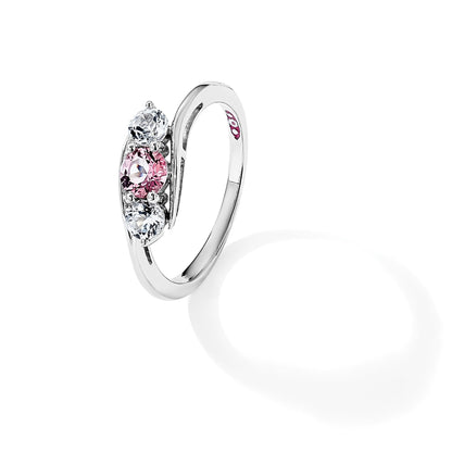 Sterlingsilber Survivor Kollektion Rhodiniert Weiß und Rosa Topas Sue Ring