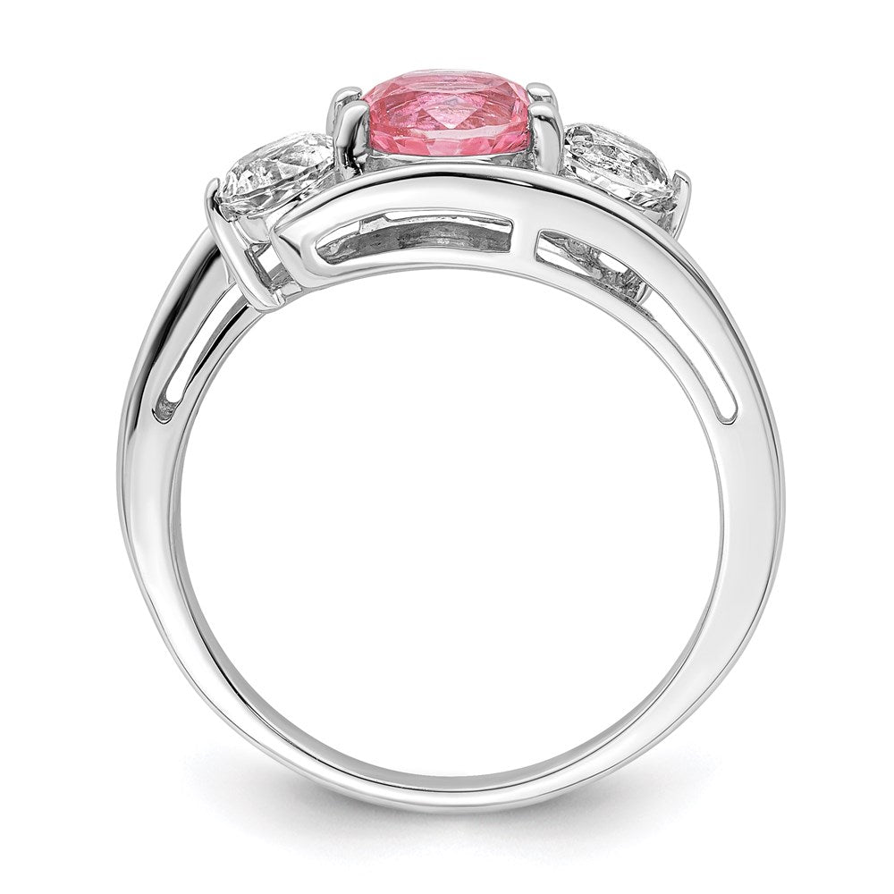 Survivor Collection 10K Weißgold Rhodiniert Weißer und Pinker Swarovski-Topas Sue Ring