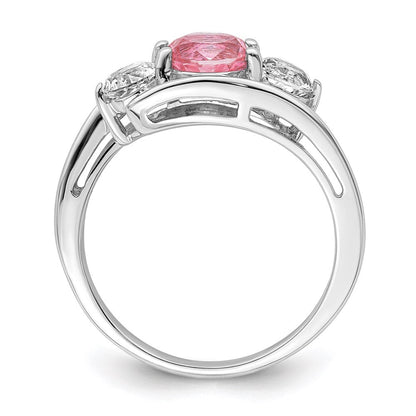 Survivor Collection 10K Weißgold Rhodiniert Weißer und Pinker Swarovski-Topas Sue Ring