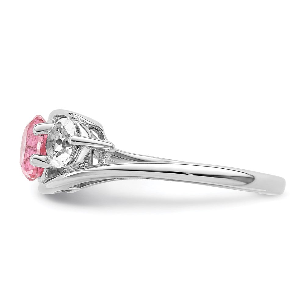 Survivor Collection 10K Weißgold Rhodiniert Weißer und Pinker Swarovski-Topas Sue Ring