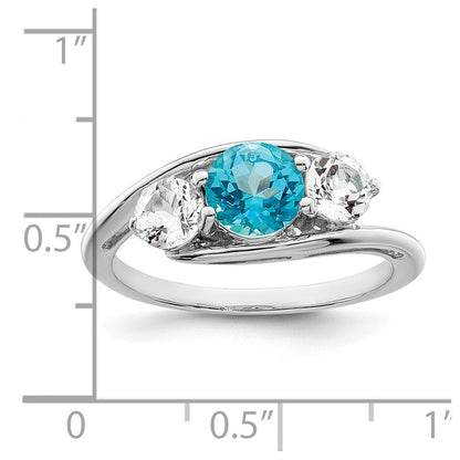 10K Weißgold Survivor Collection Ring mit klarem & blauem Swarovski-Topas Sue