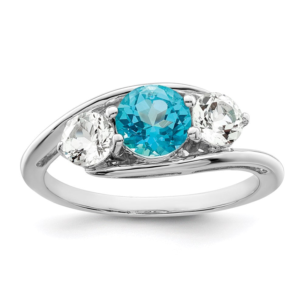10K Weißgold Survivor Collection Ring mit klarem & blauem Swarovski-Topas Sue