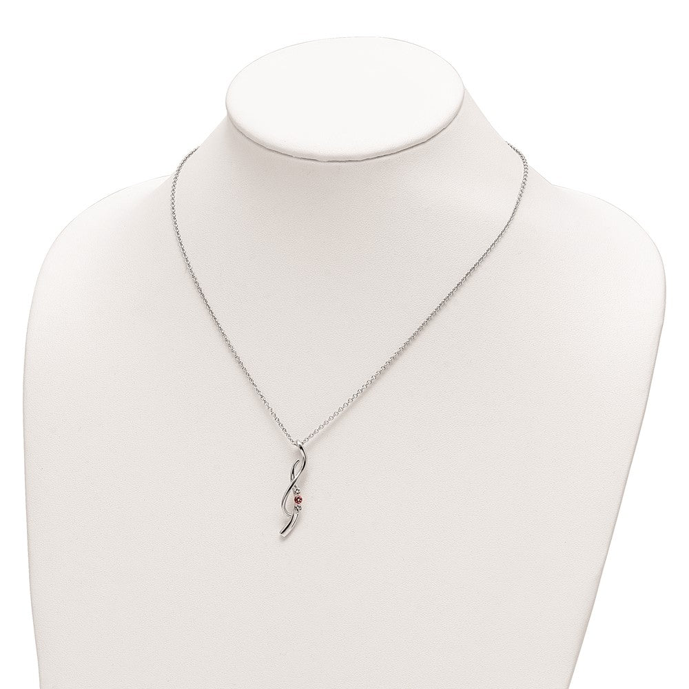 10K Weißgold Survivor Kollektion Rhodiniert 16 Zoll und Rosa Swarovski Topas Tropfen Of Glaube Halskette mit 2 Verlängerung