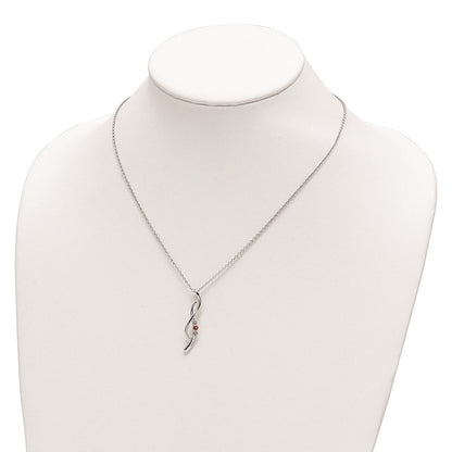 10K Weißgold Survivor Kollektion Rhodiniert 16 Zoll und Rosa Swarovski Topas Tropfen Of Glaube Halskette mit 2 Verlängerung