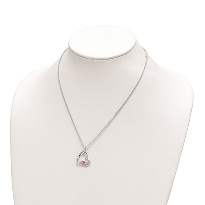Sterlingsilber Survivor Kollektion Rhodiniert Klar Rosa Topas Herz Of Strength Halskette