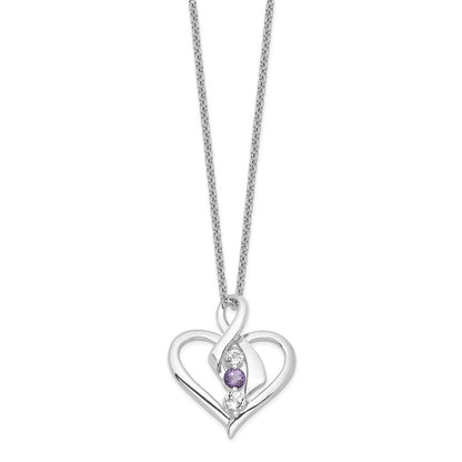 10K Weißgold Survivor Kollektion Rhodiniert Klar Lila Swarovski Topas Heather Halskette
