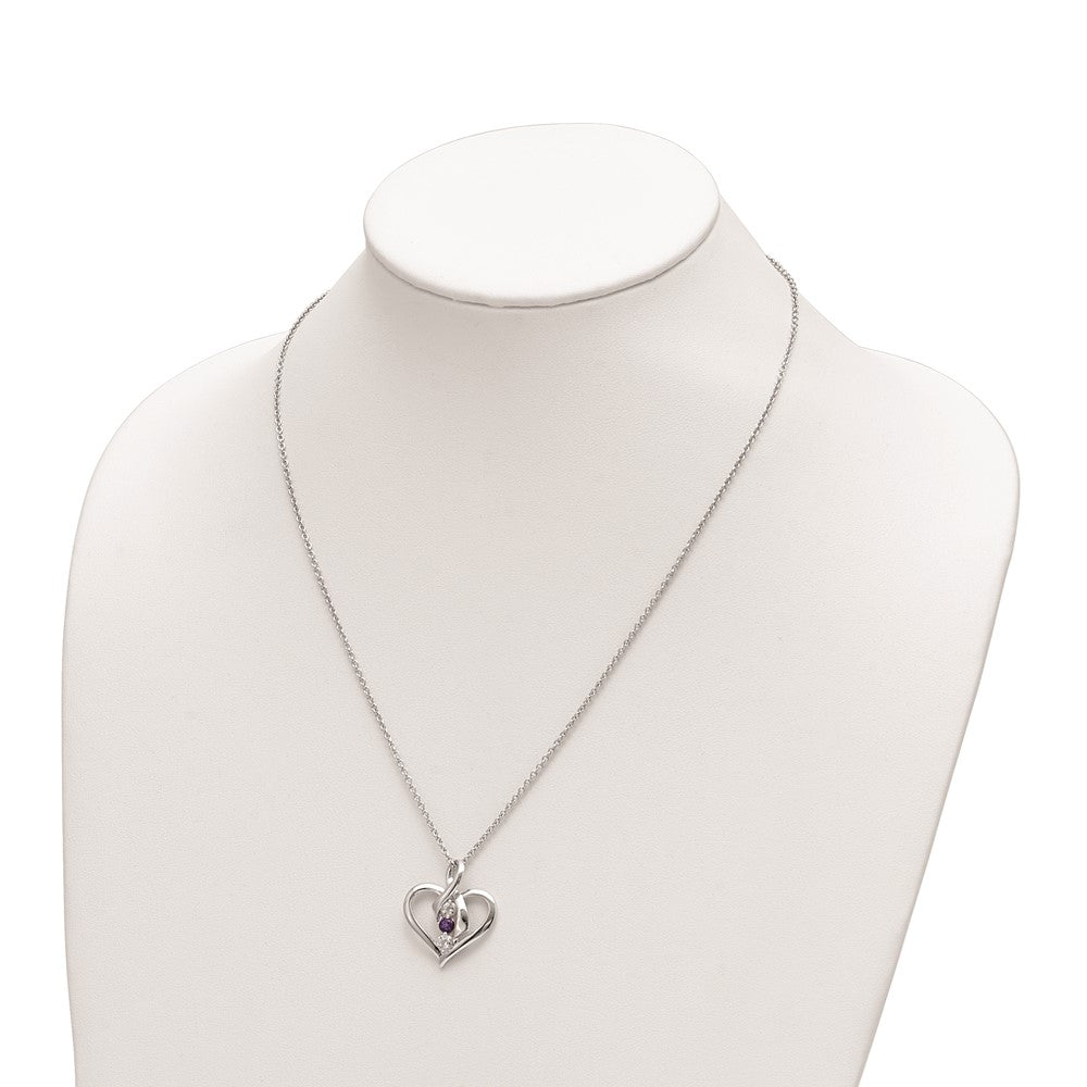 10K Weißgold Survivor Kollektion Rhodiniert Klar Lila Swarovski Topas Heather Halskette