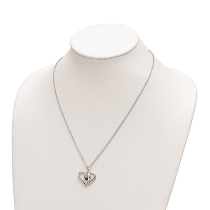 10K Weißgold Survivor Kollektion Rhodiniert Klar Lila Swarovski Topas Heather Halskette