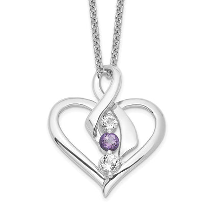 10K Weißgold Survivor Kollektion Rhodiniert Klar Lila Swarovski Topas Heather Halskette