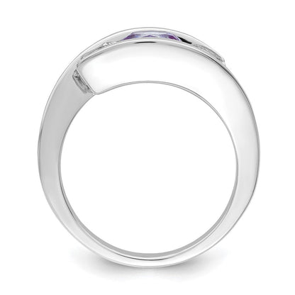 Ring der Survivor Kollektion mit klarem/violettem Swarovski-Topas im Journey-Design aus 10K Weißgold