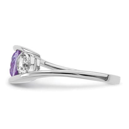 Ring der Survivor Kollektion mit klarem/violettem Swarovski-Topas im Journey-Design aus 10K Weißgold