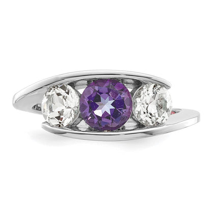 Ring der Survivor Kollektion mit klarem/violettem Swarovski-Topas im Journey-Design aus 10K Weißgold