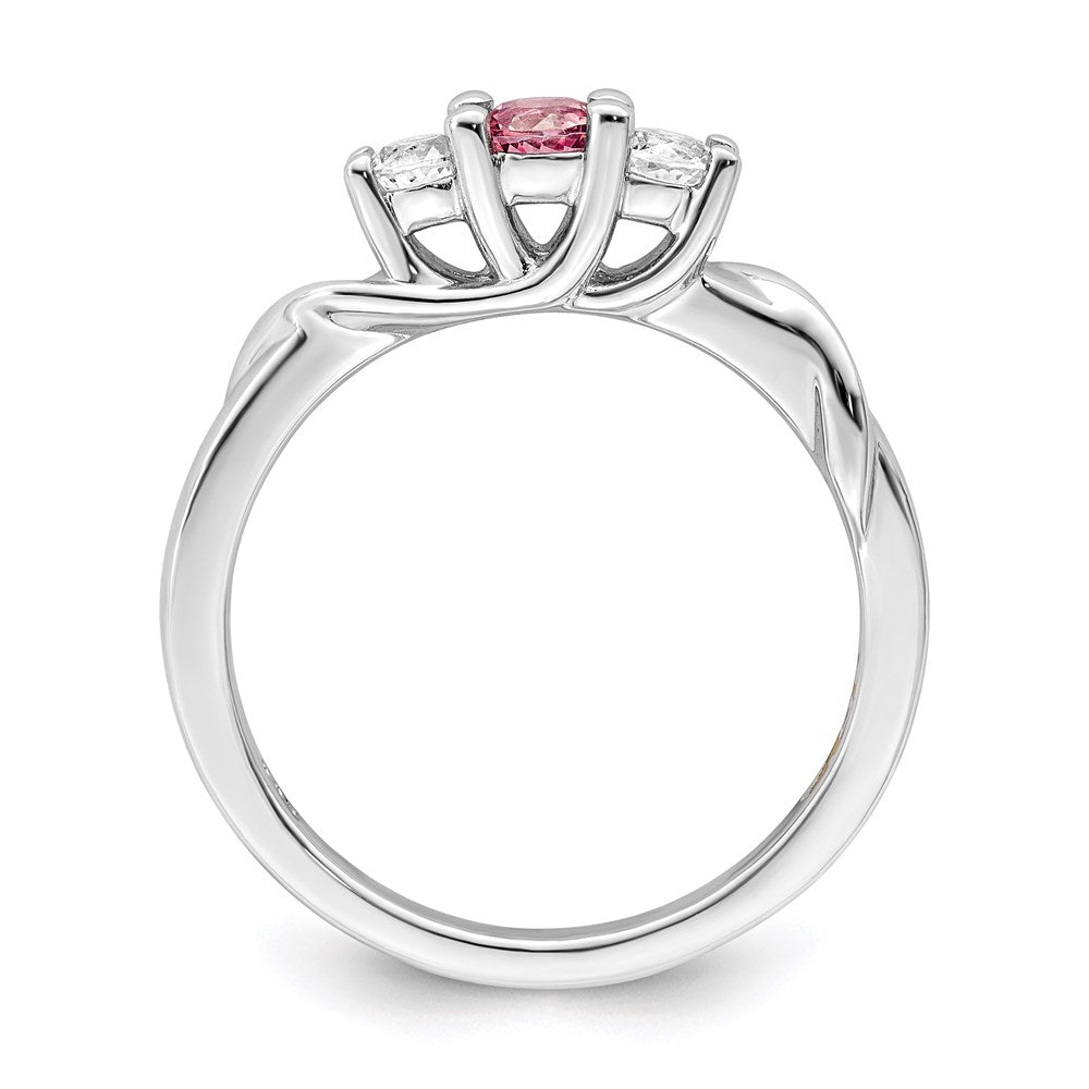 Survivor Collection 10K Weißgold rhodiniert Ring mit weißem und pinkfarbenem Swarovski-Topas "Joanna"