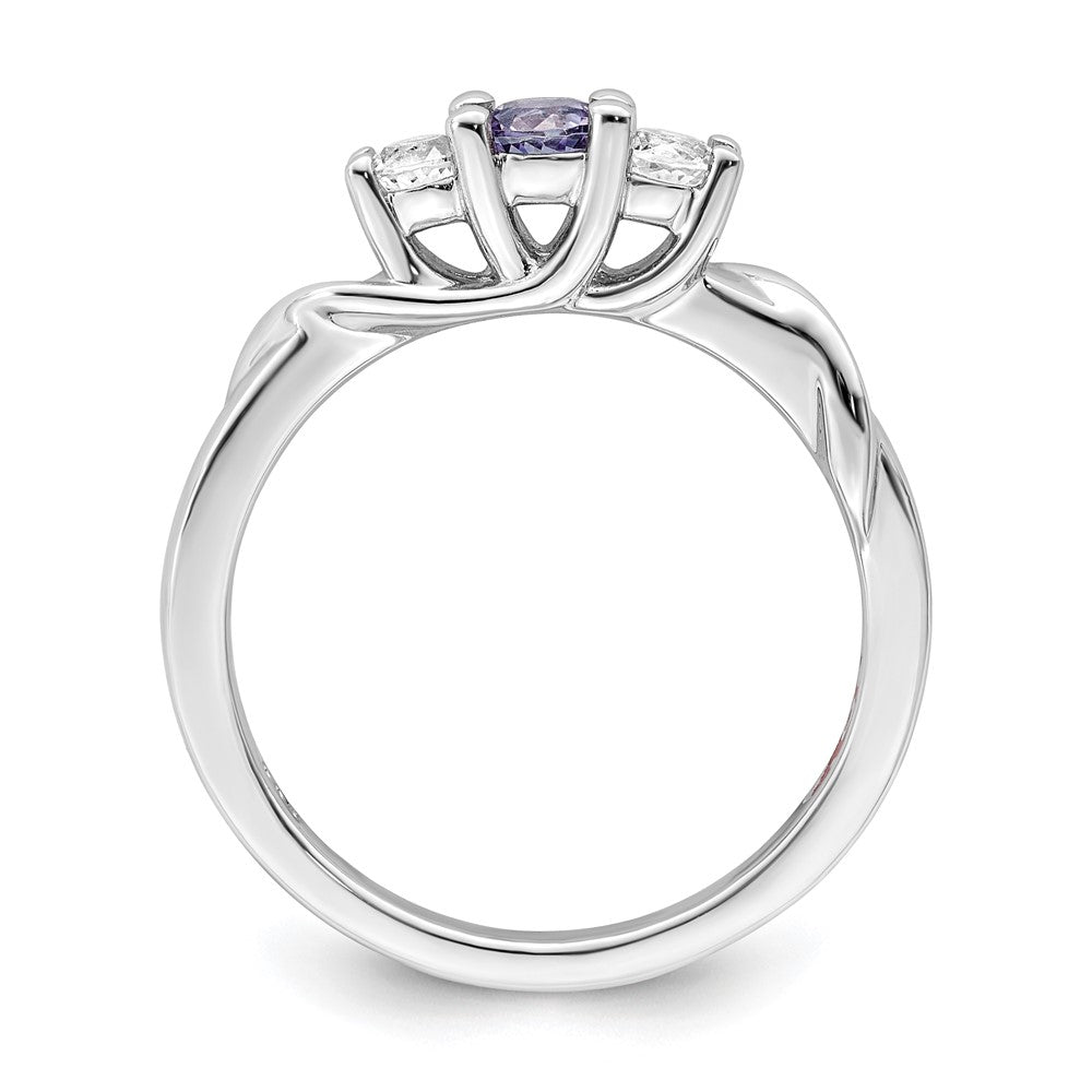 10K Weißgold Survivor Kollektion Ring mit klarem/violettem Swarovski-Topas, Joanna
