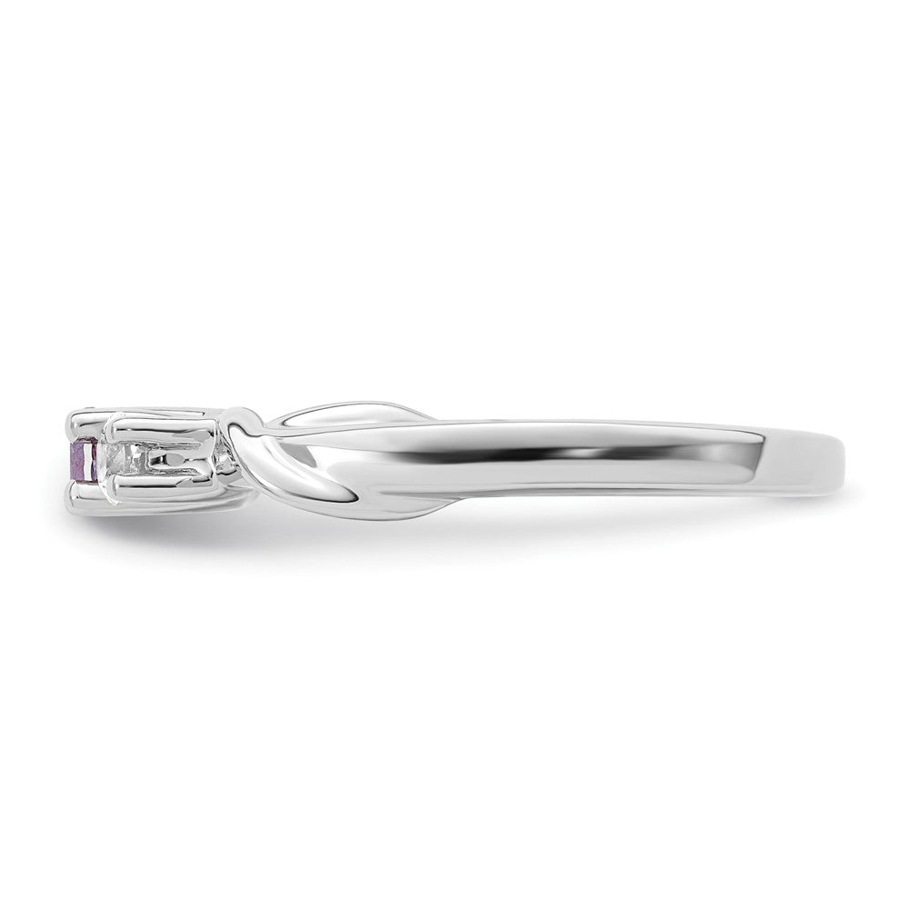 10K Weißgold Survivor Kollektion Ring mit klarem/violettem Swarovski-Topas, Joanna