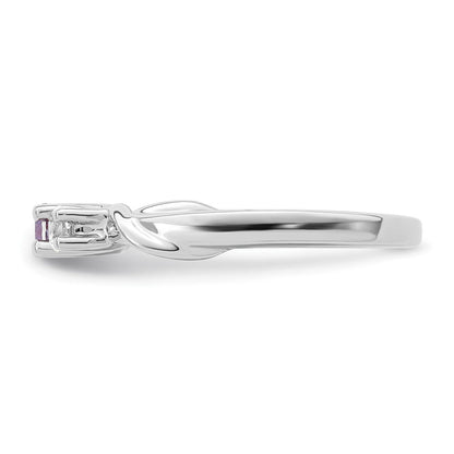 10K Weißgold Survivor Kollektion Ring mit klarem/violettem Swarovski-Topas, Joanna