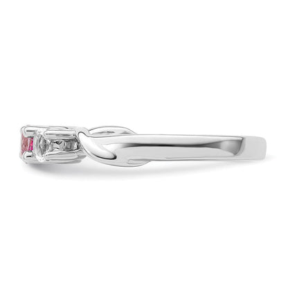 Survivor Kollektion Ring aus 10K Weißgold, rhodiniert, mit weißem und pinkfarbenem Swarovski-Topas, Joanna