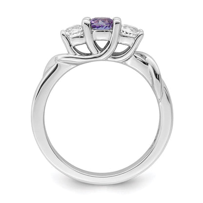 10K Weißgold Survivor Kollektion Ring mit klarem/violettem Swarovski-Topas Joanna