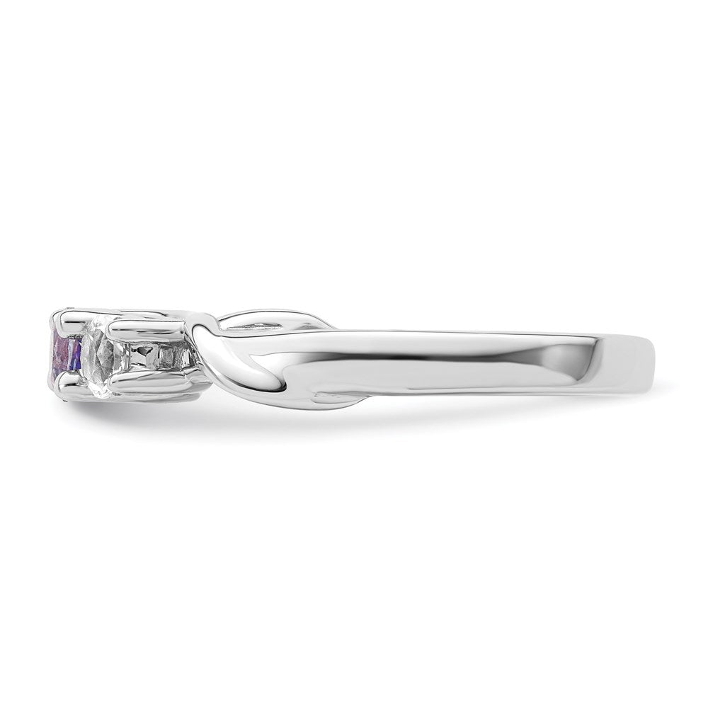 10K Weißgold Survivor Kollektion Ring mit klarem/violettem Swarovski-Topas Joanna