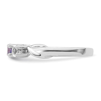 10K Weißgold Survivor Kollektion Ring mit klarem/violettem Swarovski-Topas Joanna