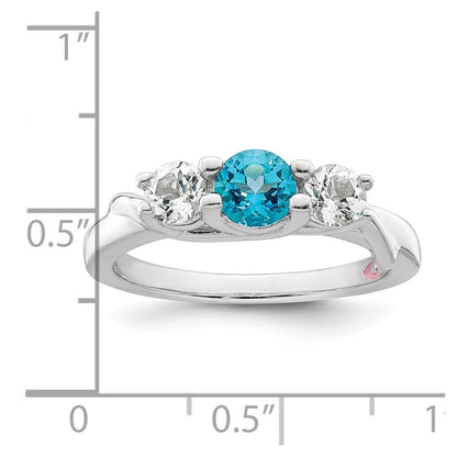 10K-Weißgold-Ring aus der Survivor-Kollektion mit klarem & blauem Swarovski-Topas, Joanna