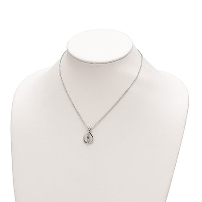 10K Weißgold Survivor Kollektion Rhodiniert 16 Zoll und Rosa Swarovski Topas Runzi Halskette mit 2 Verlängerung