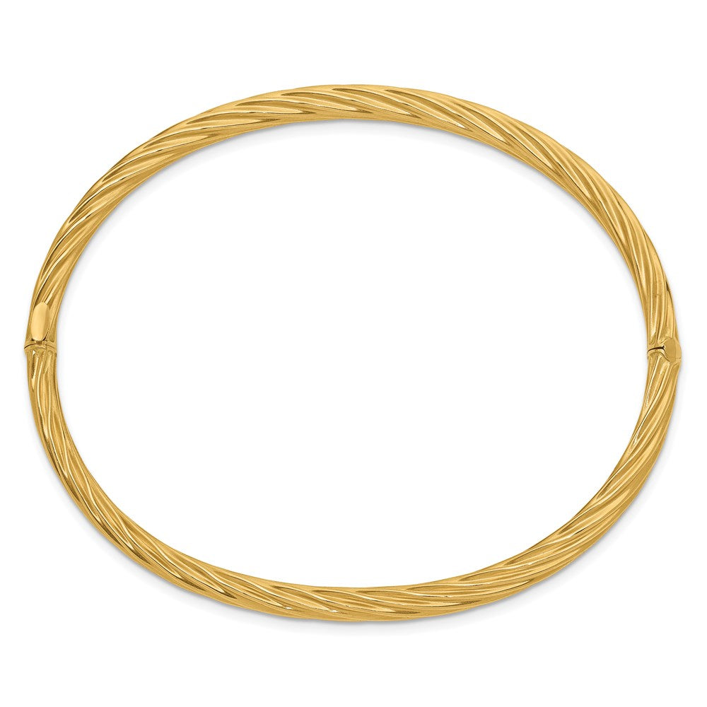 14K Gelbgold 3/16 Oversize Strukturiert Klappbar Armreif Armband