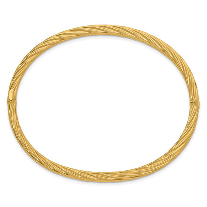 14K Gelbgold 3/16 Oversize Strukturiert Klappbar Armreif Armband