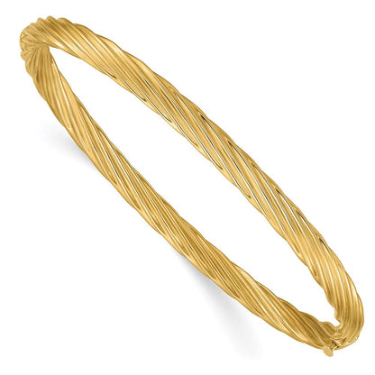 14K Gelbgold 3/16 Oversize Strukturiert Klappbar Armreif Armband