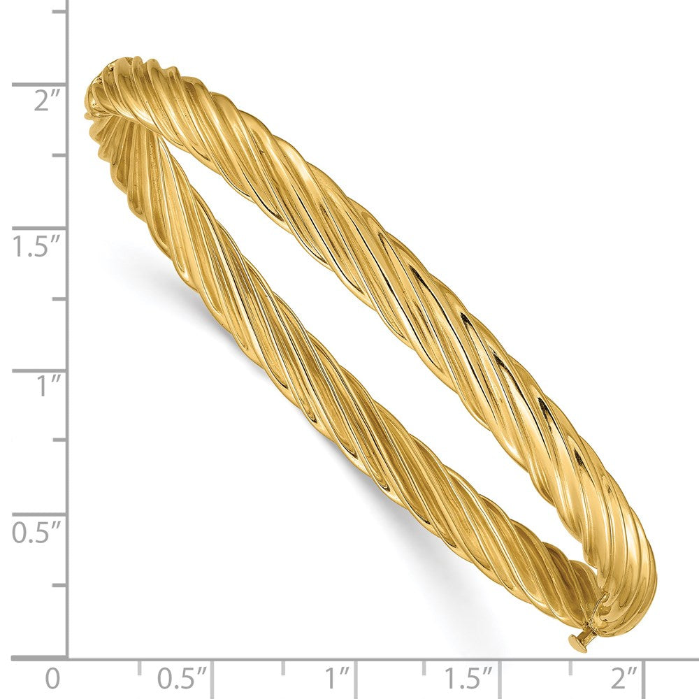 14K Gelbgold 4/16 Oversize Strukturiert Klappbar Armreif Armband
