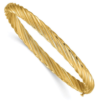 14K Gelbgold 4/16 Oversize Strukturiert Klappbar Armreif Armband