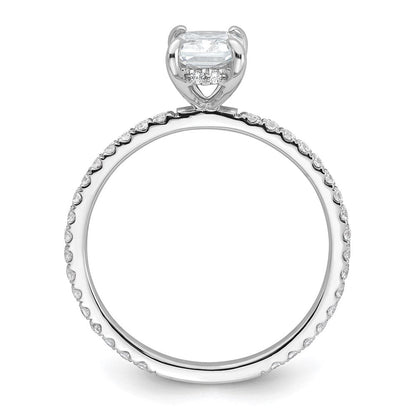 14K Weißgold Solitär-Ring mit Flair, Radiant, 1 ct. Center, VS/SI FGH zertifiziert, Labor gewachsener Diamant