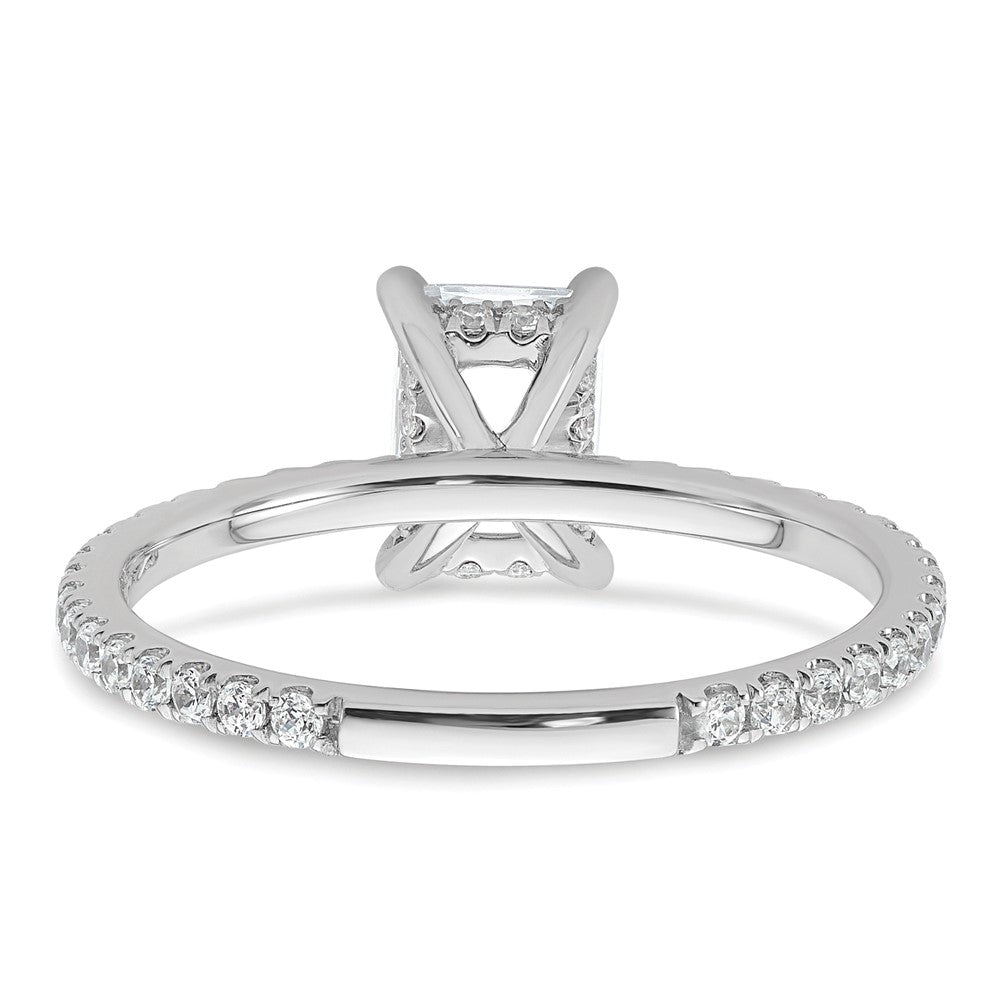 14K Weißgold Solitär-Ring mit Flair, Radiant, 1 ct. Center, VS/SI FGH zertifiziert, Labor gewachsener Diamant